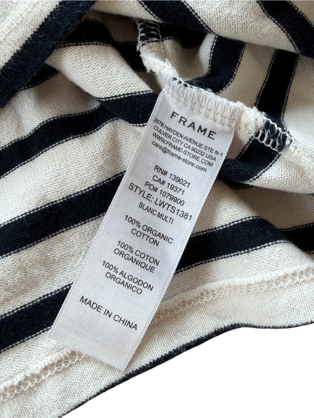 Frame Mariner Striped Short Sleeve Mock Neck Sweater Top - Picture 8 of 10